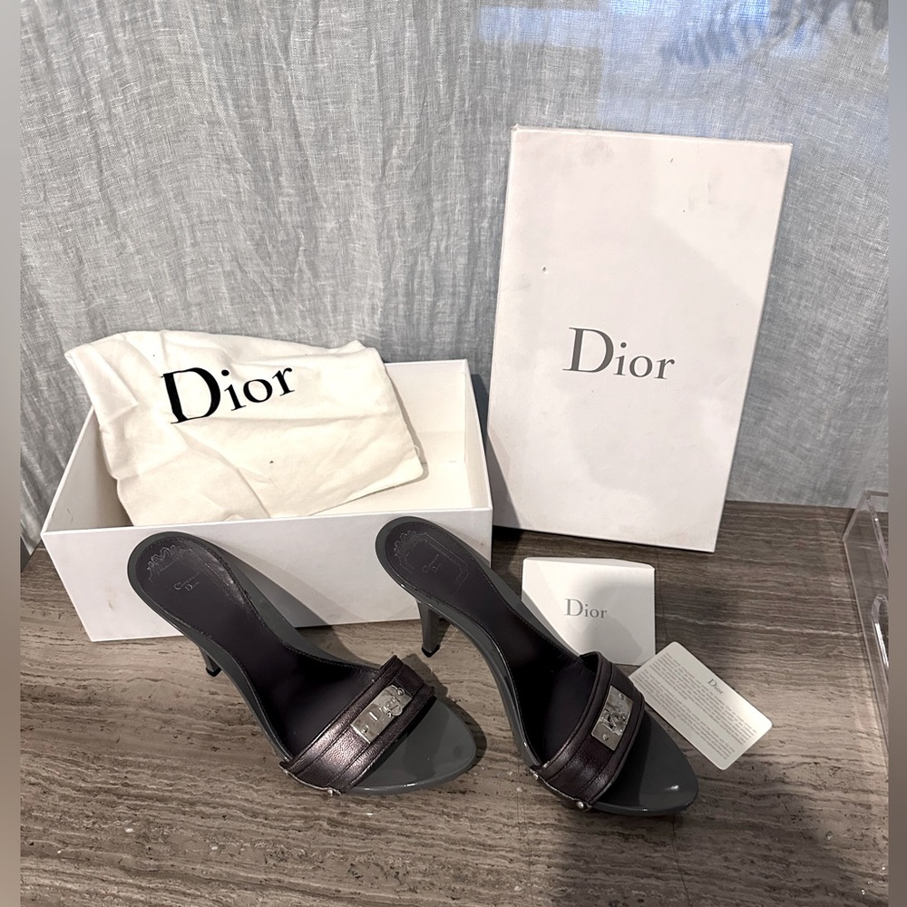 Dior Lovely Clog Mule Slide w. Box and 1 dust bag, sz 40